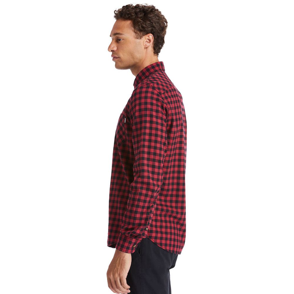 Camasi Timberland Barbati Rosii/Negrii - Back River Brushed-Cotton Oxford Check - Romania - HFTUDQ67